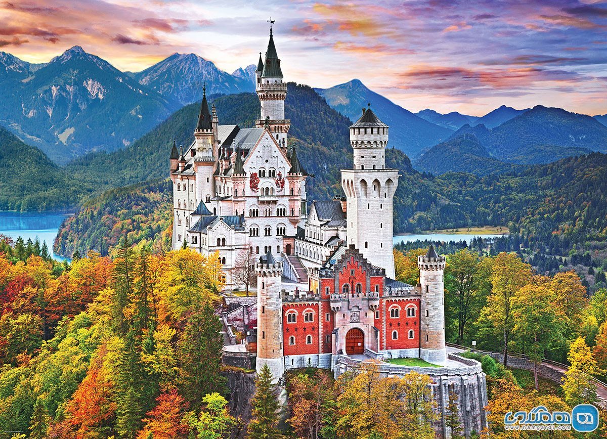 کاخ افسانه ای‏ Neischwanstein Castle‏ در باواریای آلمان