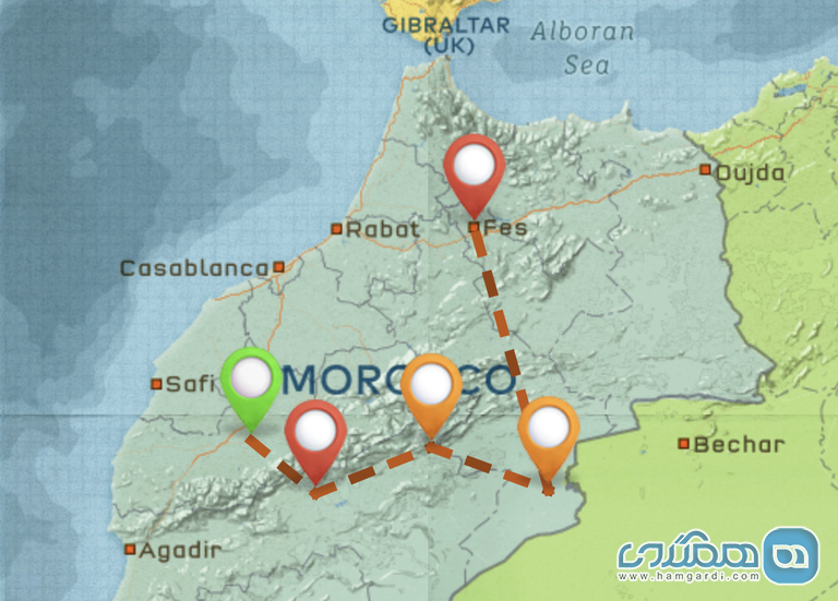 برنامه ریزی سوم سفر با کوله پشتی به مراکش : سفر ده روزه : مدینا ها و بیابان