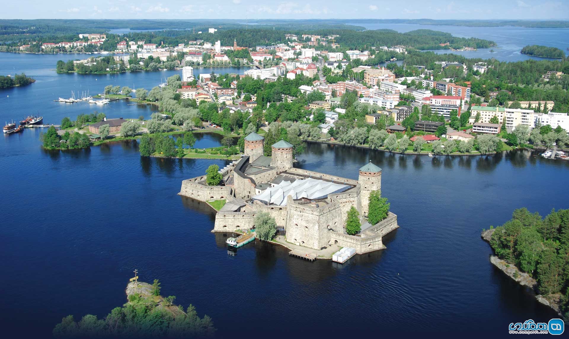 شهر ساوونلاینا (Savonlinna) و دریاچه سایما (Saimaa)