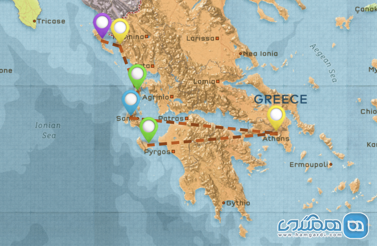 برنامه ریزی چهارم سفر با کوله پشتی به یونان : سفر سه هفته ای : مسیر جزایر ایونی Ionian Islands