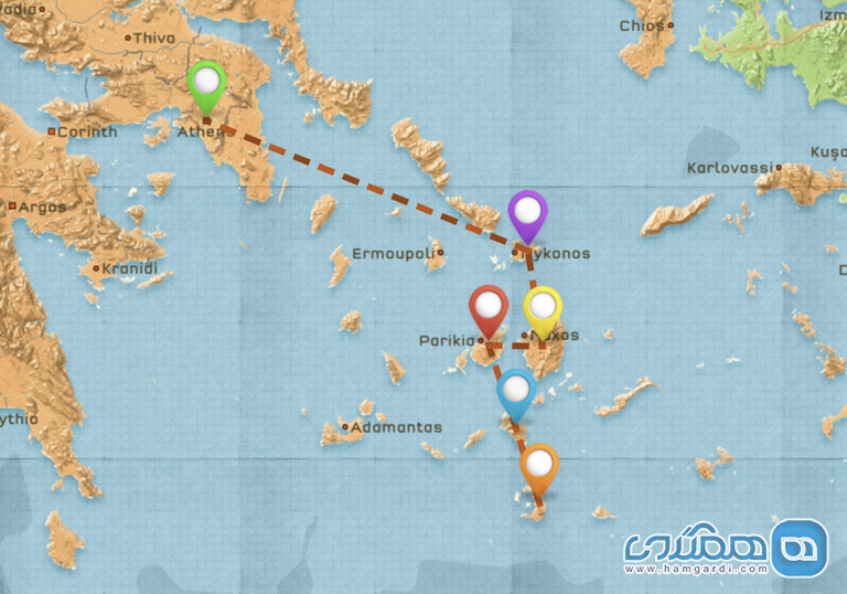 برنامه ریزی اول سفر با کوله پشتی به یونان : سفر دو هفته ای : جزایر سیکلدیز Cyclades