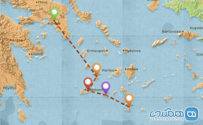 برنامه ریزی دوم سفر با کوله پشتی به یونان : سفر دو هفته ای : جزایر غربی سیکلدیز Cyclades