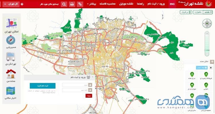 نقشه آنلاين تهران