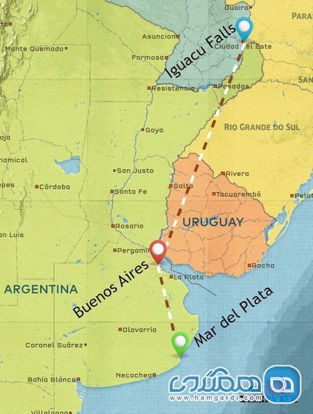 برنامه ریزی اول سفر با کوله پشتی به آرژانتین : سفر هفت روزه : اقیانوس و آبشار ها