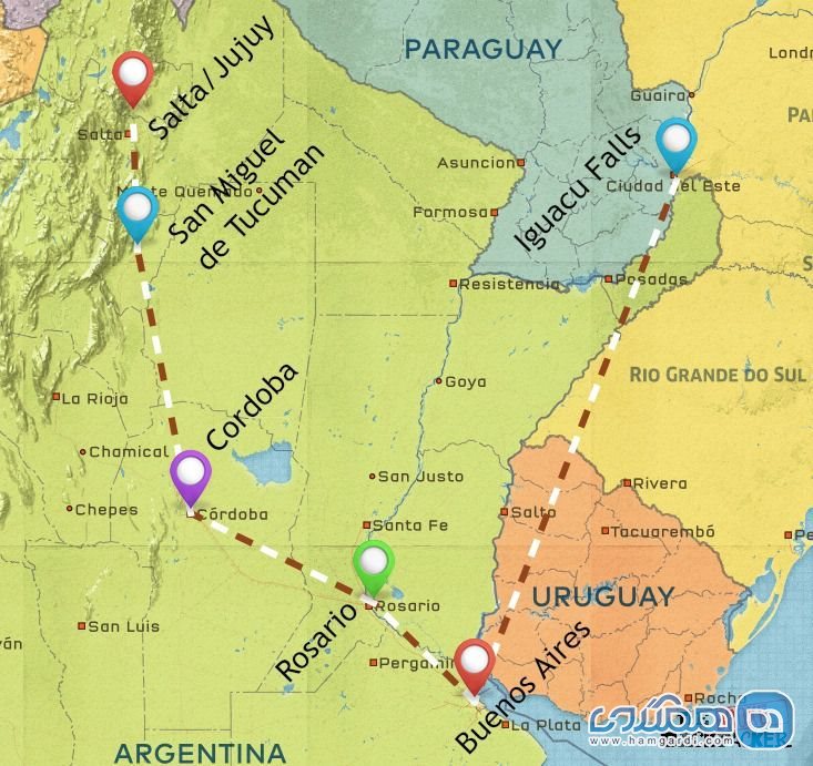 برنامه ریزی سوم سفر با کوله پشتی به آرژانتین : سفر سه هفته ای : شمال آرژانتین