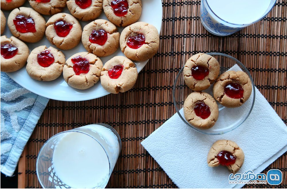 Peanut Butter And Jelly Thumbprint Cookies