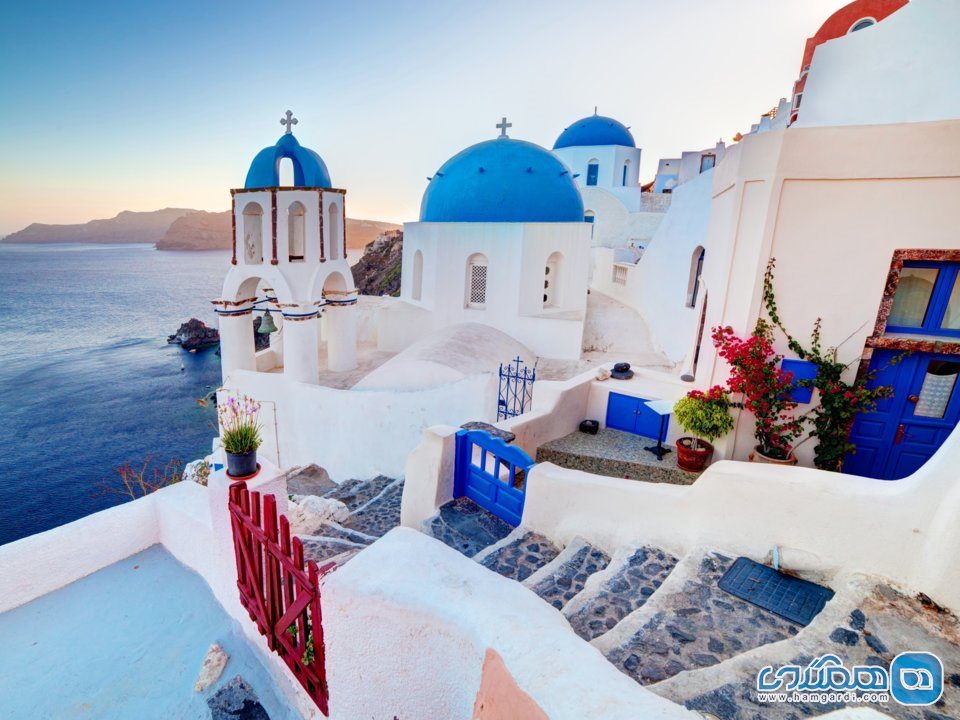 از سانتورینی، یکی از زیبا ترین جزایر یونان، غروب آفتاب مدیترانه را تماشا کنید