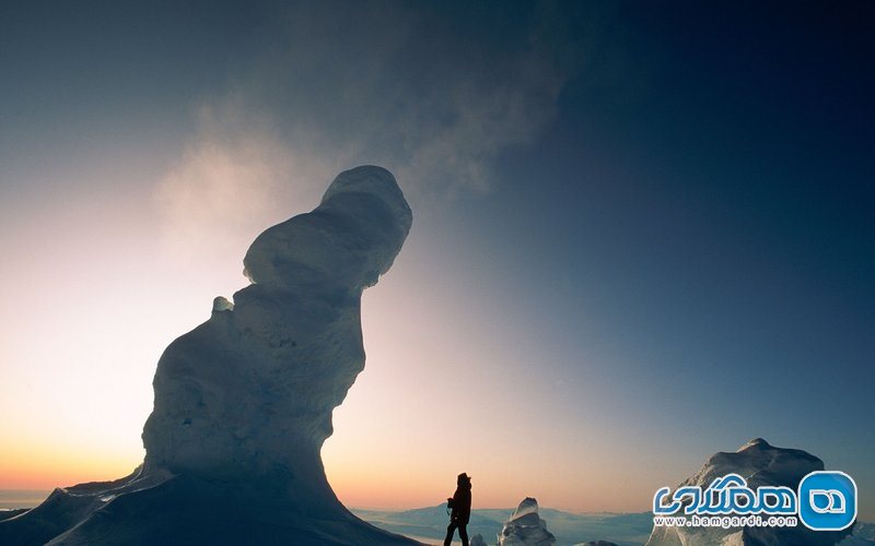 برج های یخ کوه اربوس Mount Erebus در آنتارکتیکا