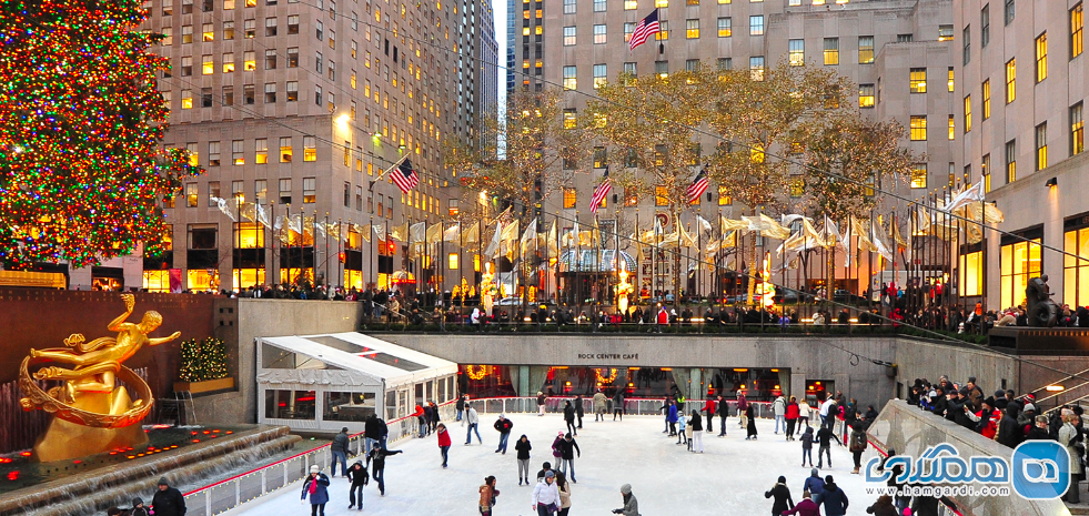 پاتیناژ معروف راکلفر در ایالت متحده آمریکا Rockefeller Center