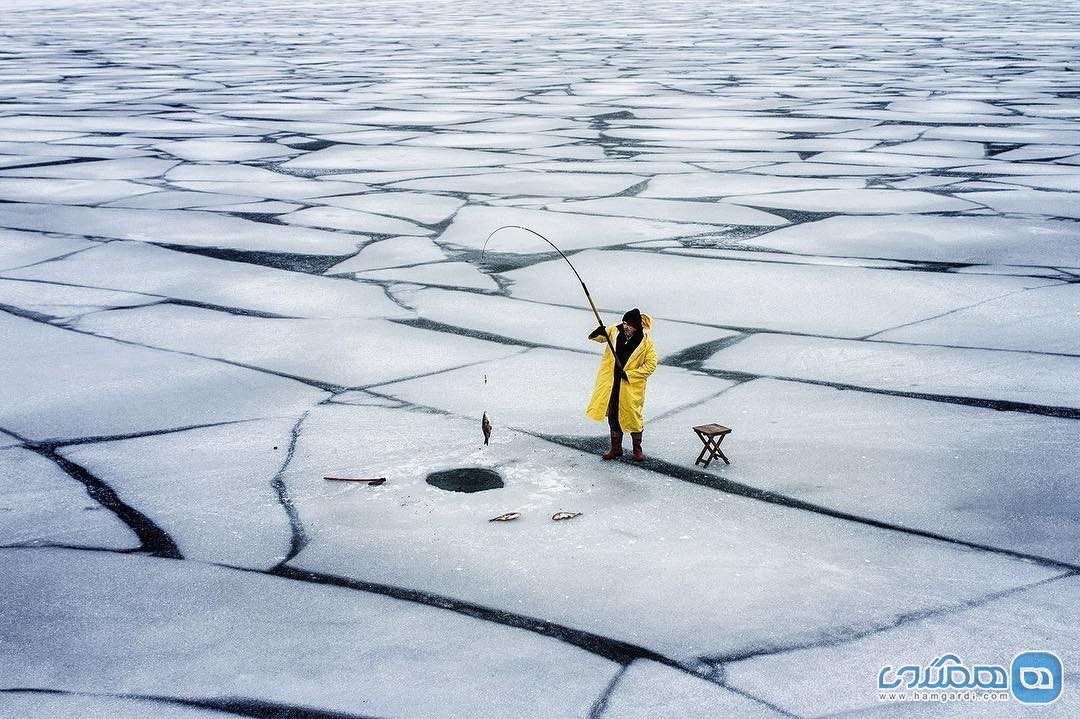 دریاچه یخ زده بیشهیر در ترکیه