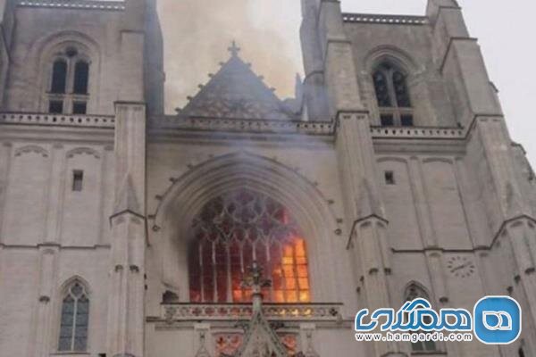آتش سوزی در کلیسای ۵۰۰ ساله شهر نانت