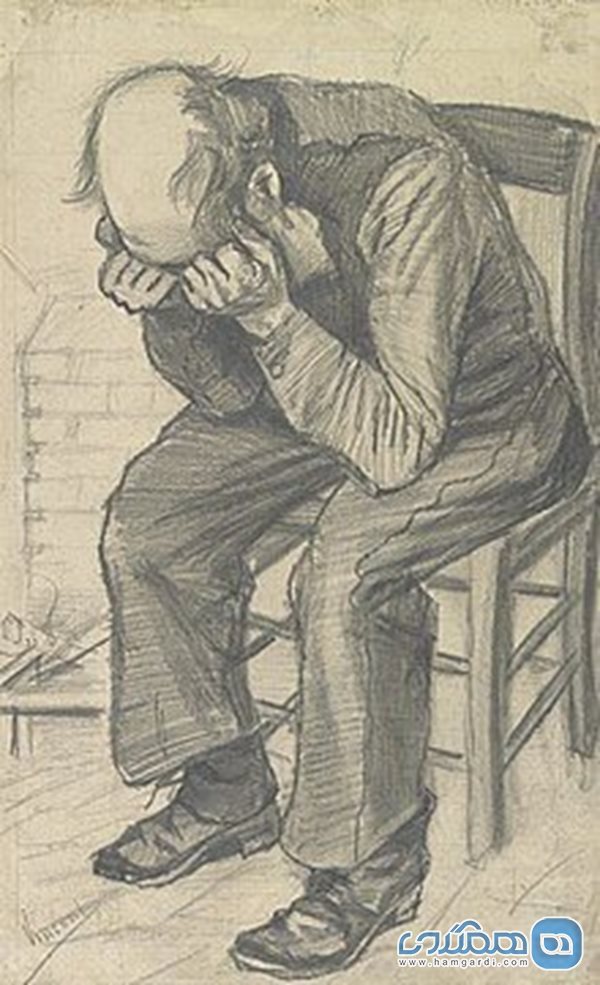 طراحی اثر «نشسته بر دروازه ابدیت» - ۱۸۸۲