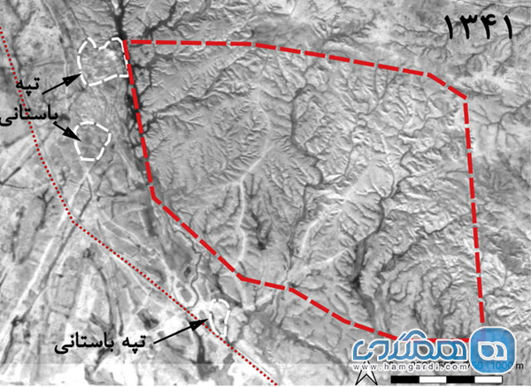 تصویر ماهواره ای از وضعیت تاقدیس خوزستان در سال ۱۳۴۱