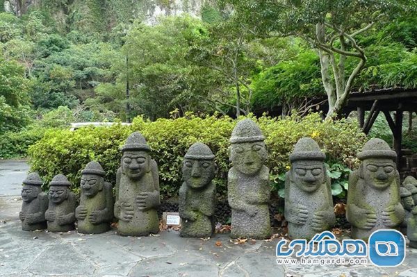 مجسمه های پدربزرگ سنگی یکی از دیدنی های جزیره جیجو به شمار می رود