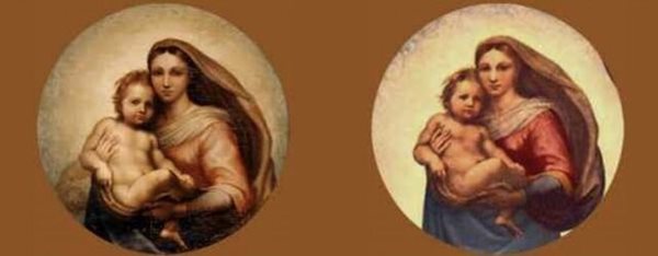 مقایسه ۲ نقاشی و شباهت چهره مریم مقدس 