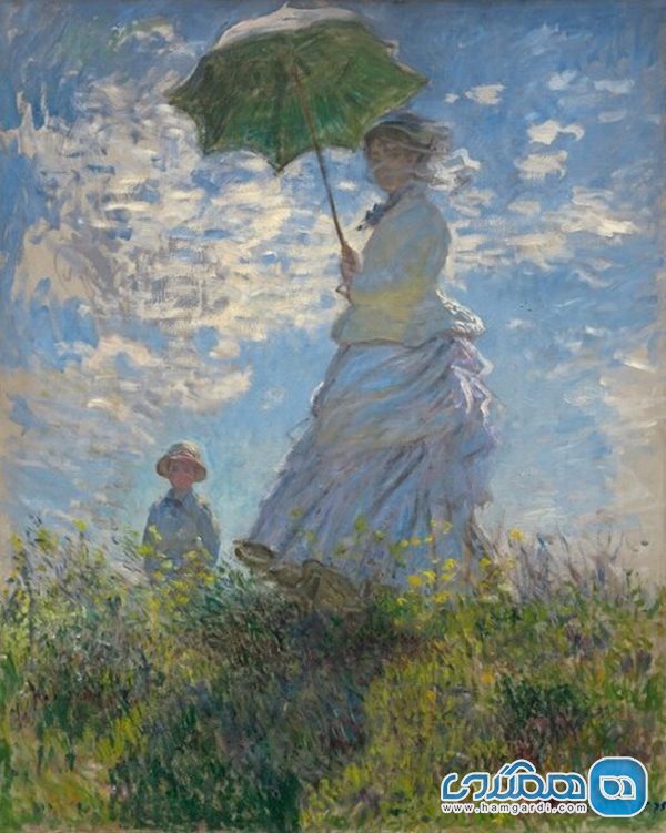 زنی با چتر آفتابی (۱۸۷۵) اثر کلود مونه