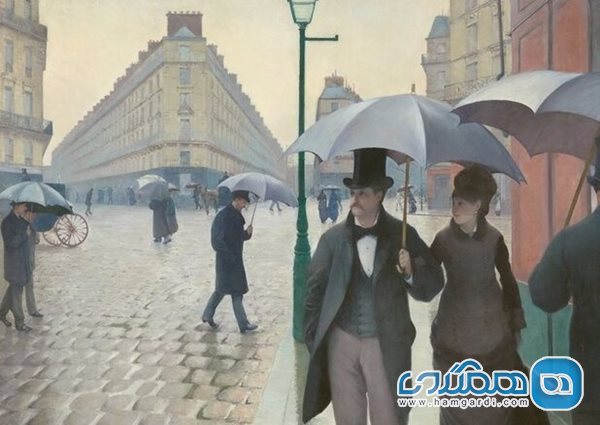 خیابان پاریس: روز بارانی (۱۸۷۷) اثر گوستاو کایبوت